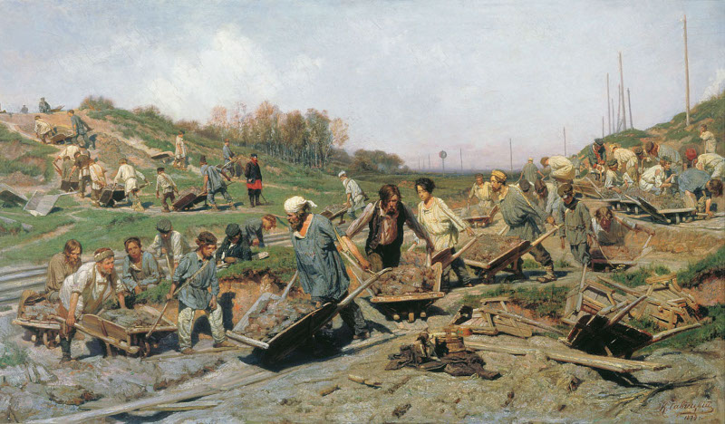 Réparer le chemin de fer par Konstantin Savitsky